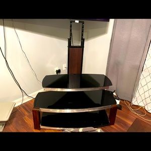 Floating glass tv stand up to 135lbs